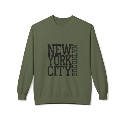 New York City Graphic Sweatshirt - Cozy Unisex Crewneck, Streetwear Style, Gift for NYC Lovers, Casual Wear, Travel Souvenir Military Green