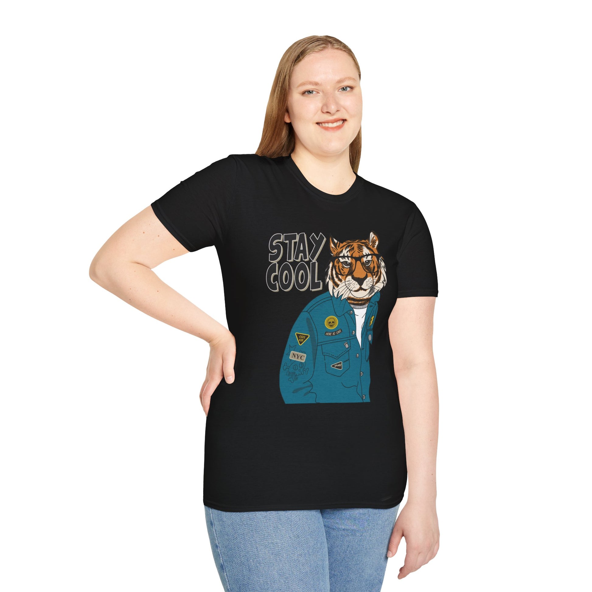 Cool Tiger Graphic T-Shirt | Stay Cool Tee, Unisex Sizes, Casual Wear, Gift for Animal Lovers, Everyday Style
