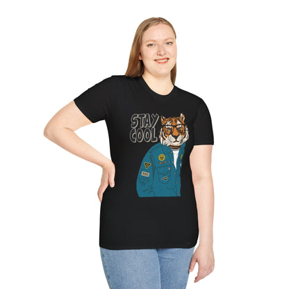 Cool Tiger Graphic T-Shirt | Stay Cool Tee, Unisex Sizes, Casual Wear, Gift for Animal Lovers, Everyday Style