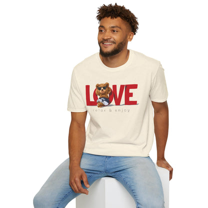 Love Bear Unisex Softstyle T-Shirt | Cute Casual Tee, Gift for Him/Her, Valentine’s Day, Birthday, Everyday Wear