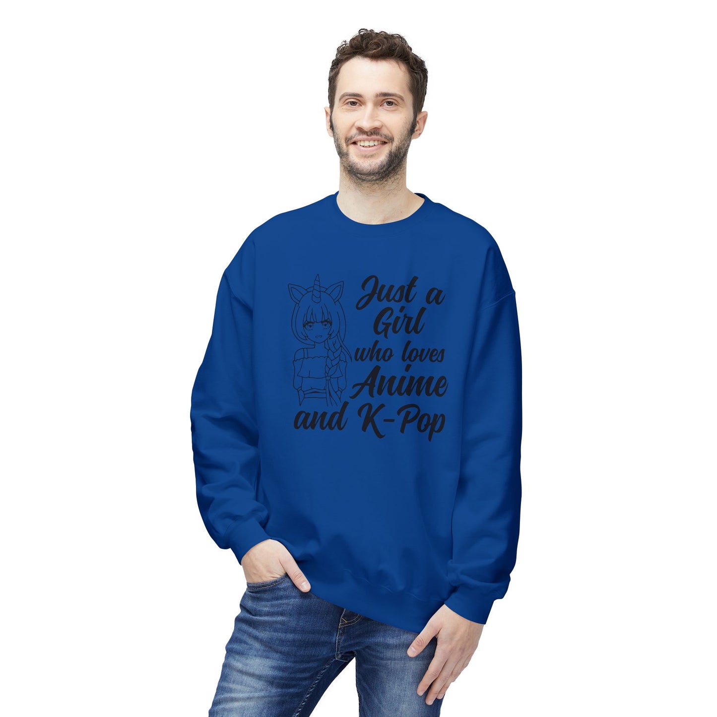 Anime & K-Pop Crewneck Sweatshirt, Cozy Gift for Fans, Cute Fashion for Anime Lovers, Perfect for Casual Outfits, Birthday & Holiday Gift
