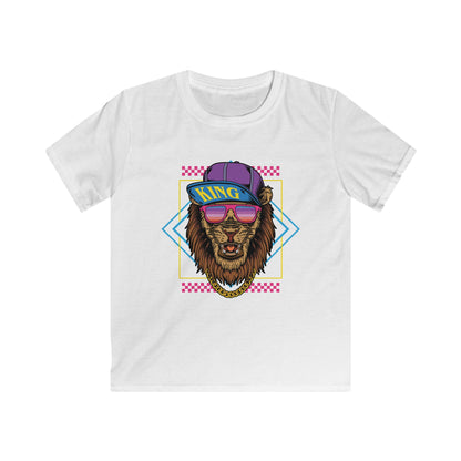 Cool Kids Lion Tee, Kids Graphic T-Shirt, Fun Summer Shirt, Birthday Gift for Boys, Trendy Kids Apparel White
