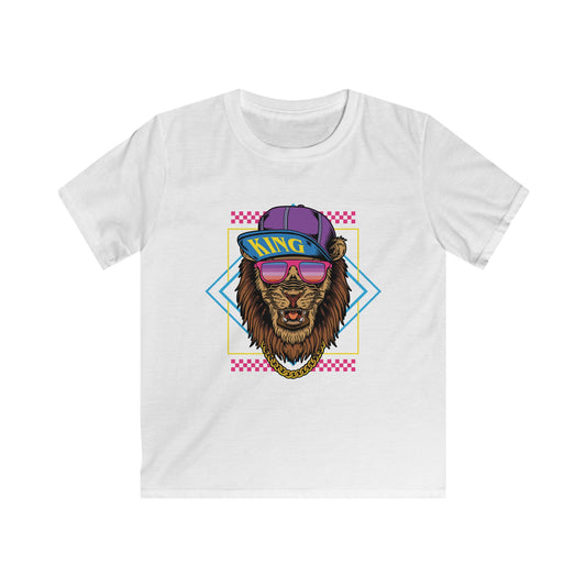 Cool Kids Lion Tee, Kids Graphic T-Shirt, Fun Summer Shirt, Birthday Gift for Boys, Trendy Kids Apparel White