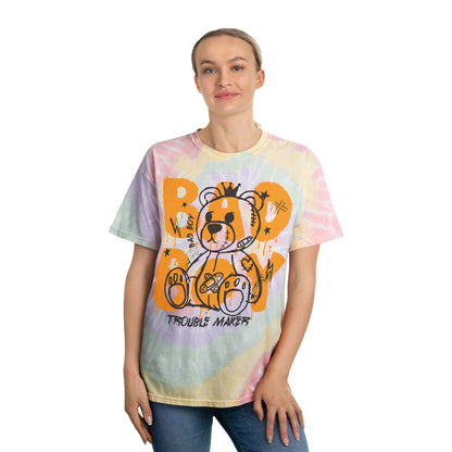Unisex "Bad Boy" Tie Dye T-Shirt – Streetwear Graphic Tee with Trouble Maker Teddy Bear – Soft Cotton Rebel Style