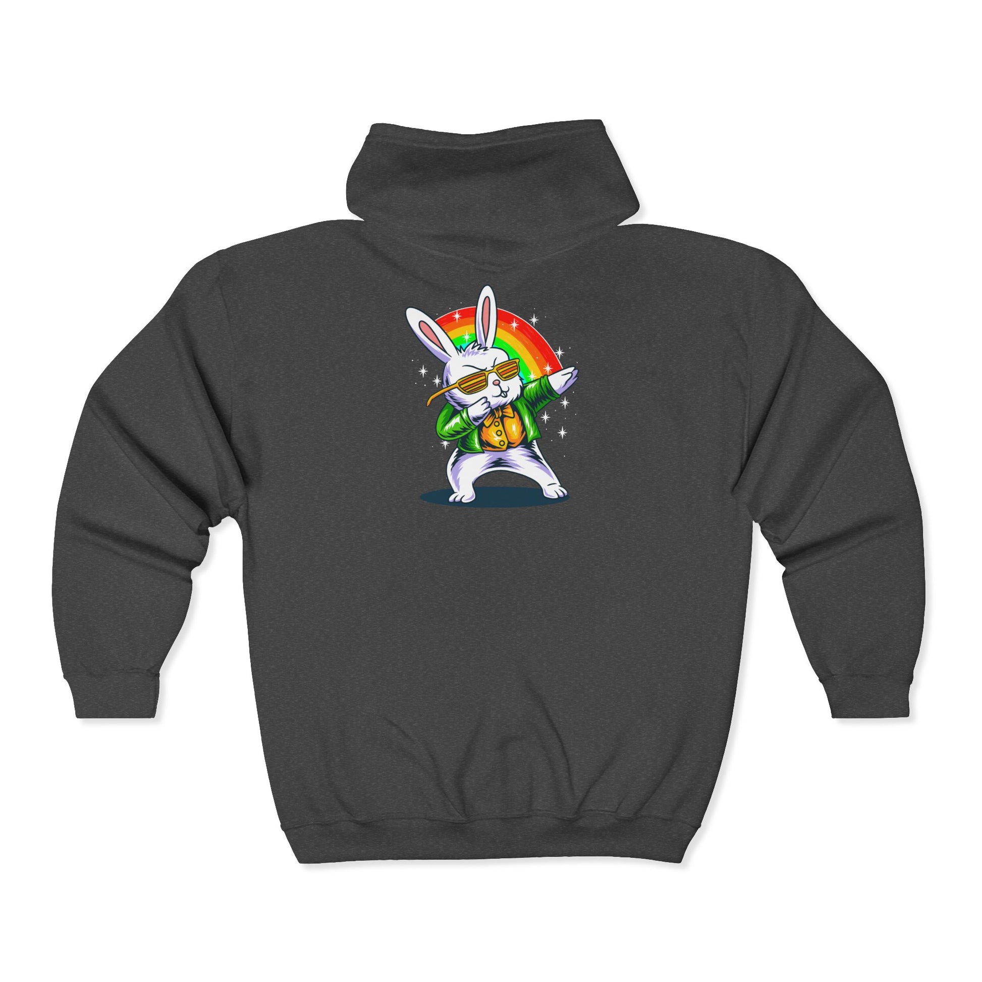 Dabbing Easter Bunny Full Zip Hoodie Sweatshirt - Classic Fit