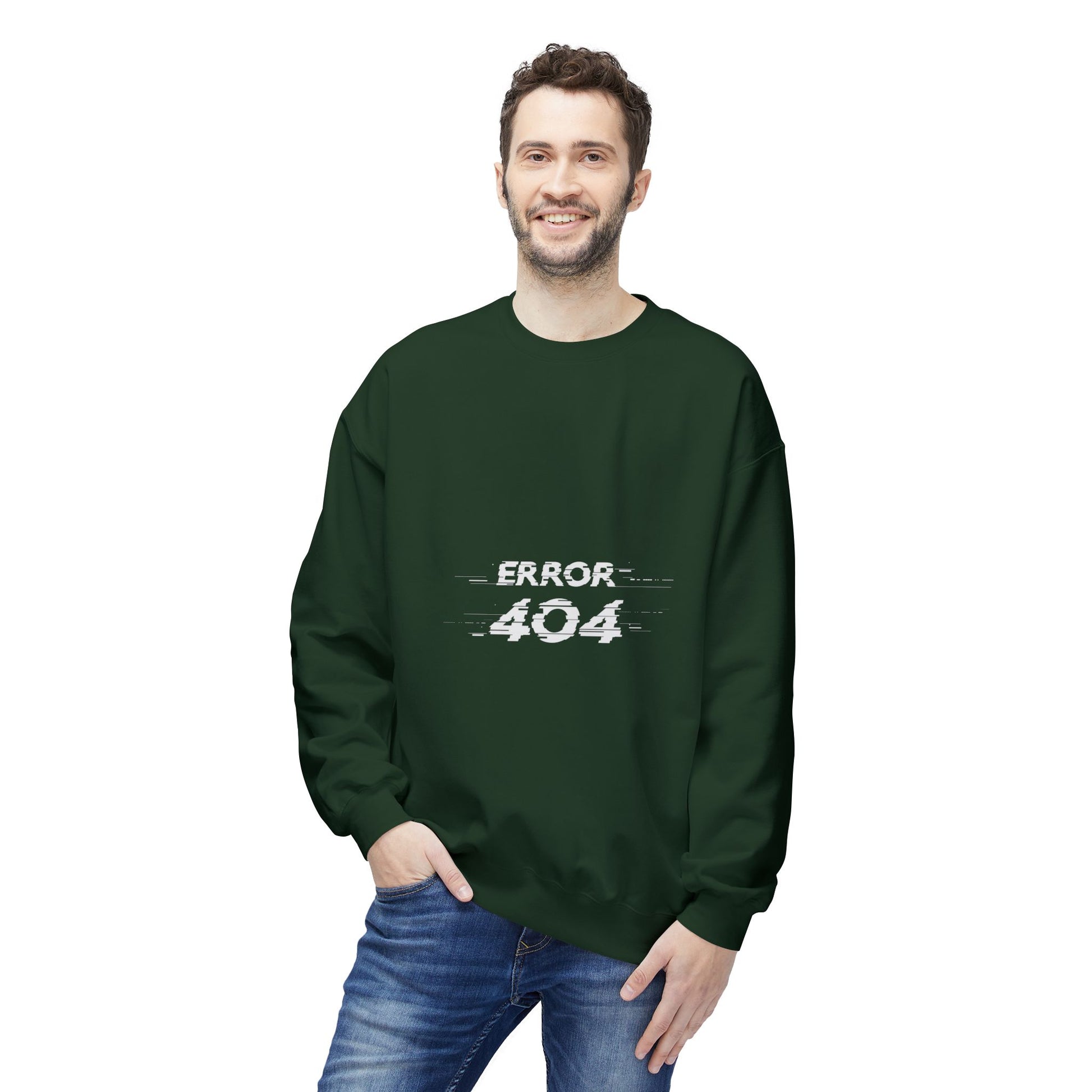 Error 404 Crewneck Sweatshirt, Funny Gift for Tech Lovers, Unisex Fleece Sweater, Casual Outfit, Geeky Humor Clothing