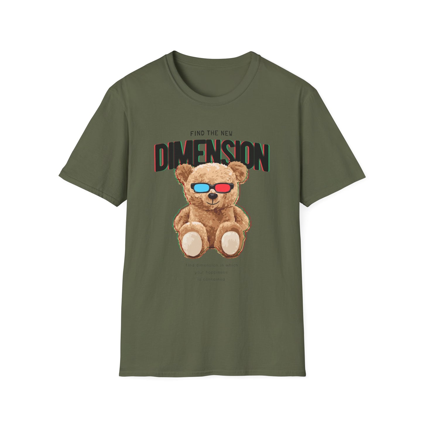 3D Teddy Bear Graphic Unisex Softstyle T-Shirt | Fun Casual Wear, Gift for Teens, Cute Outfit for Movie Night, Gift for Birthdays