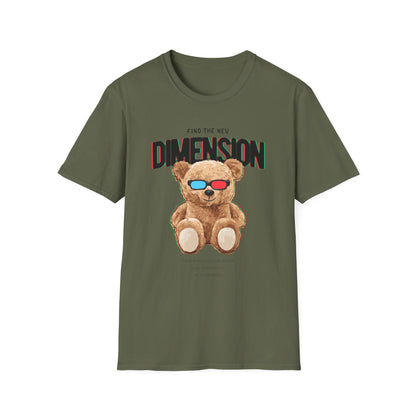 3D Teddy Bear Graphic Unisex Softstyle T-Shirt | Fun Casual Wear, Gift for Teens, Cute Outfit for Movie Night, Gift for Birthdays