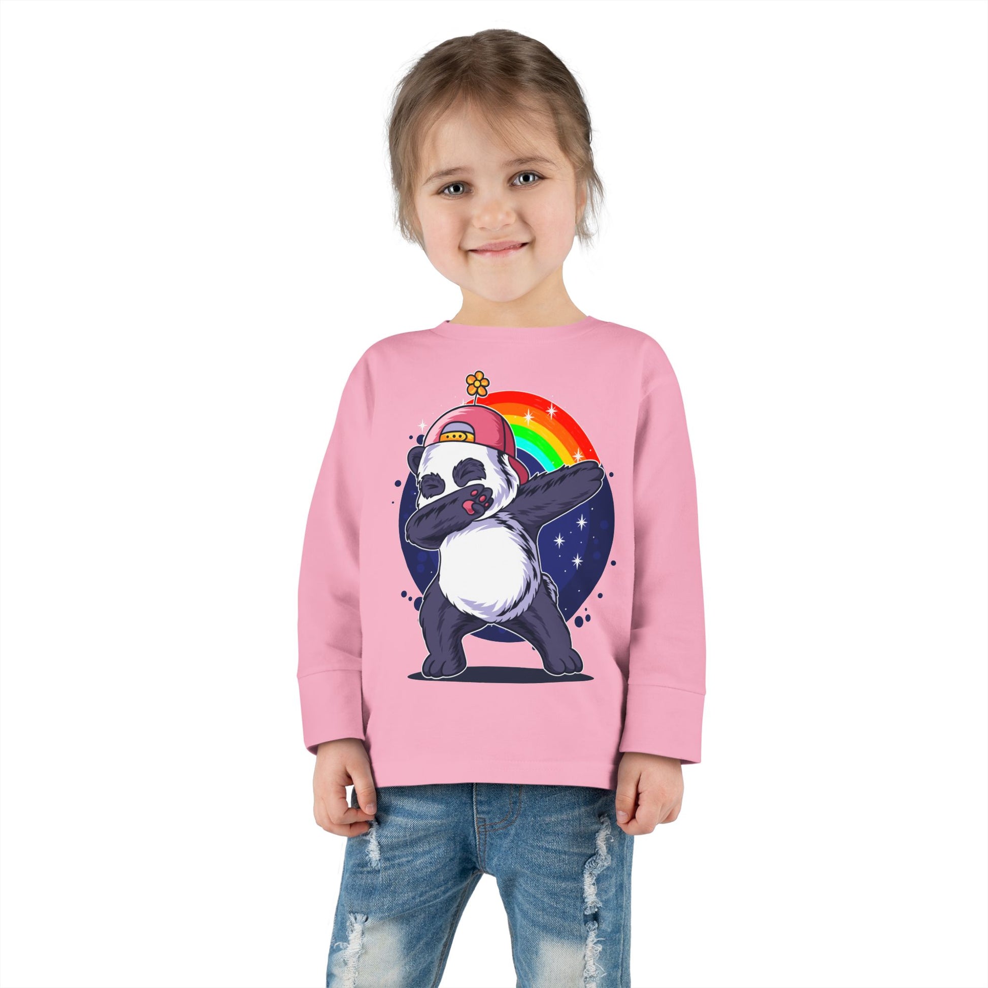 Adorable Panda Long Sleeve Tee for Toddlers - Cute, Funny, Stylish, Comfortable, Perfect for Playtime or Gifts