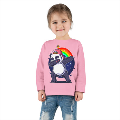 Adorable Panda Long Sleeve Tee for Toddlers - Cute, Funny, Stylish, Comfortable, Perfect for Playtime or Gifts