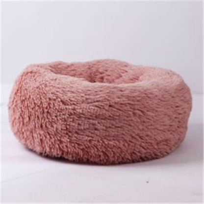 Round Long Hairy Autumn And Winter Nest Pad Cat Mattress Pink