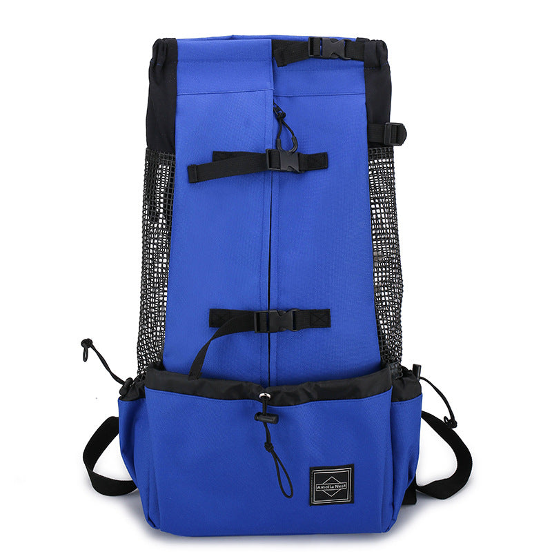 Pet Dog Carrier Bag Carrier For Dogs Backpack Out Double Shoulder Portable Travel Backpack Outdoor Dog Carrier Bag Travel Blue