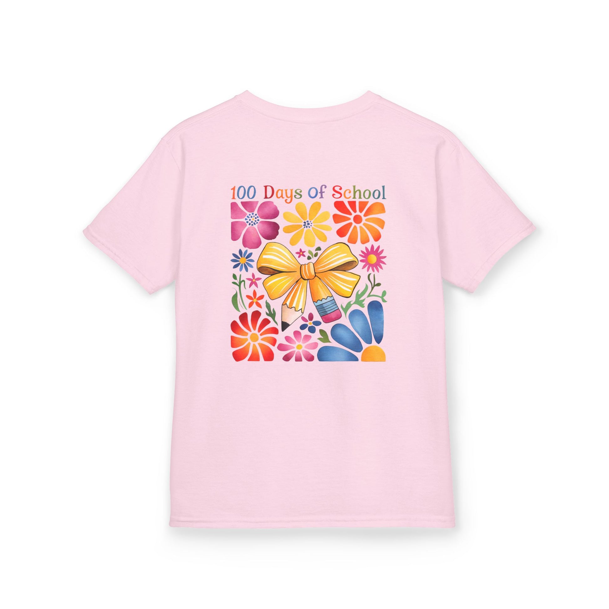 Colorful 100 Days of School Kids Tee, Flower Print T-Shirt for Students, End of Year Celebration Shirt, Fun School Day Wear, Gift for Kids
