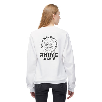 Anime & Cats Crewneck Sweatshirt, Cozy Gift for Anime Lovers, Cat Lover Apparel, Cute Anime Sweatshirt, Perfect for Casual Days