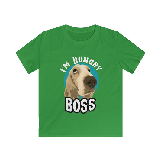 Kids Funny Pet Tee - I'm Hungry Boss Graphic T-Shirt, Gift for Dog Lovers, Birthday Present, Animal Tee, Cute Kid's Apparel Irish Green