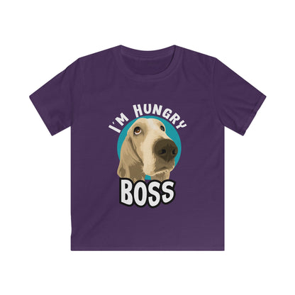 Kids Funny Pet Tee - I'm Hungry Boss Graphic T-Shirt, Gift for Dog Lovers, Birthday Present, Animal Tee, Cute Kid's Apparel Purple
