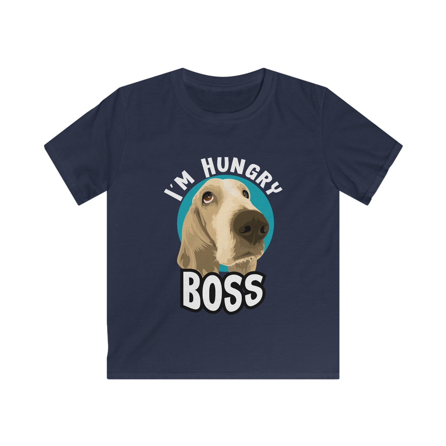 Kids Funny Pet Tee - I'm Hungry Boss Graphic T-Shirt, Gift for Dog Lovers, Birthday Present, Animal Tee, Cute Kid's Apparel Navy
