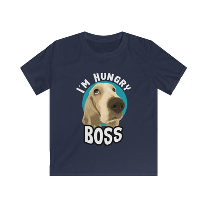 Kids Funny Pet Tee - I'm Hungry Boss Graphic T-Shirt, Gift for Dog Lovers, Birthday Present, Animal Tee, Cute Kid's Apparel Navy