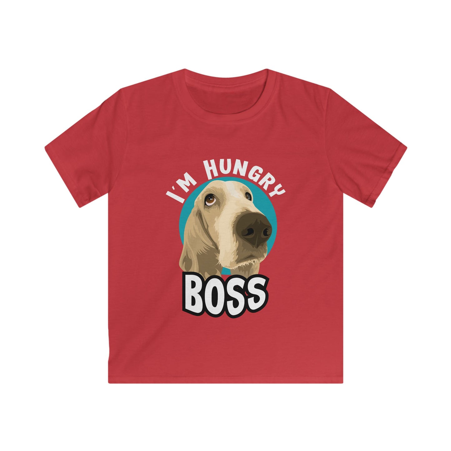 Kids Funny Pet Tee - I'm Hungry Boss Graphic T-Shirt, Gift for Dog Lovers, Birthday Present, Animal Tee, Cute Kid's Apparel Red