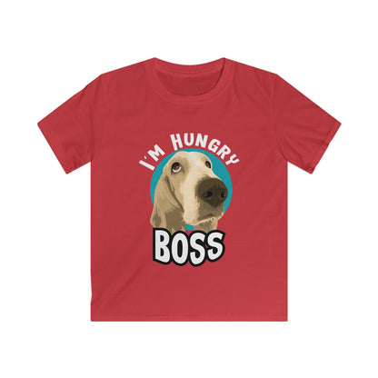 Kids Funny Pet Tee - I'm Hungry Boss Graphic T-Shirt, Gift for Dog Lovers, Birthday Present, Animal Tee, Cute Kid's Apparel Red