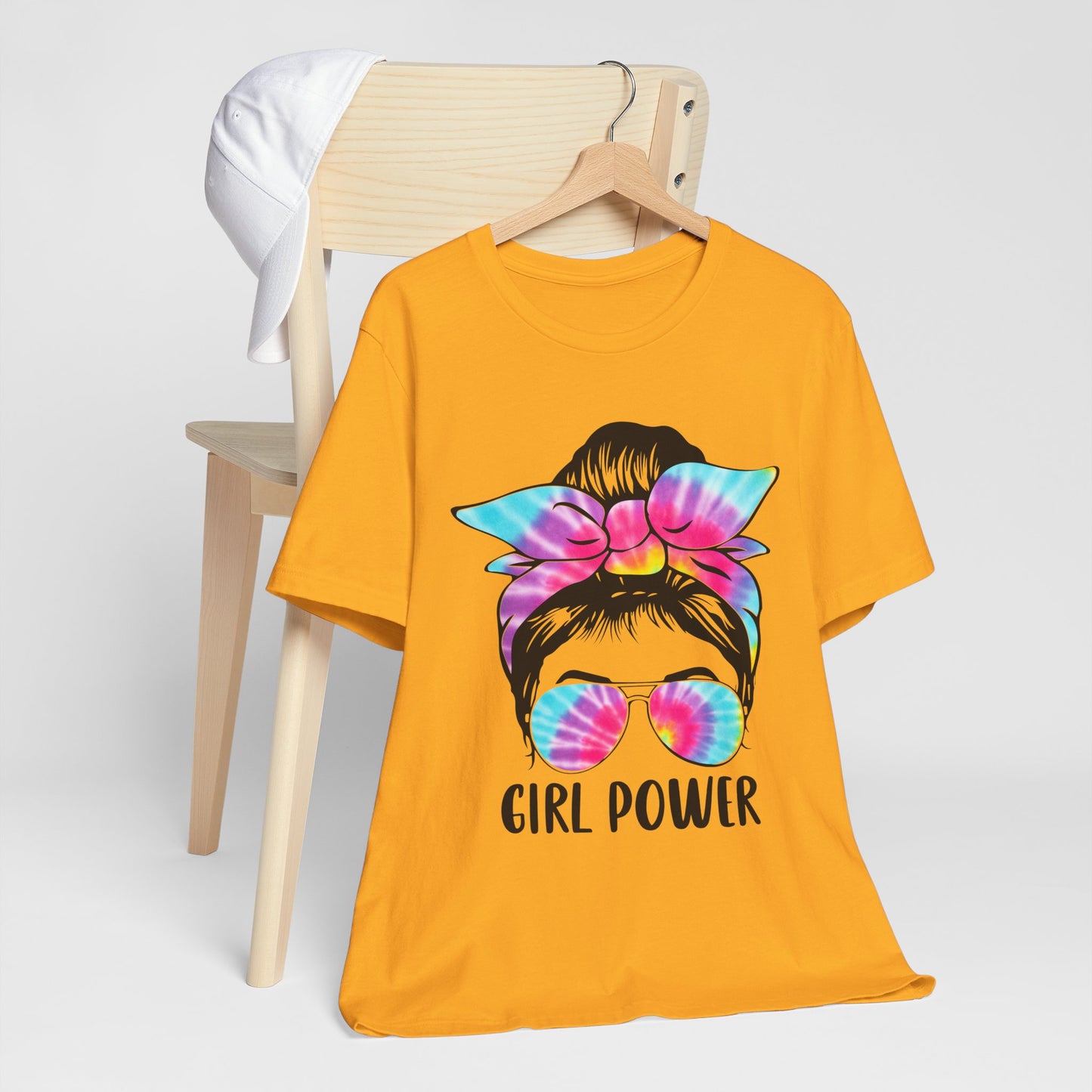 Girl Power Tie-Dye Tee, Unisex Short Sleeve Shirt, Feminist Apparel, Gift for Her, Casual Everyday Wear, Birthday Present