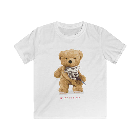 Cute Kids Teddy Bear Tee, Dress Up T-Shirt, Playful Children's Shirt, Birthday Gift for Kids, Cozy Casual Wear White