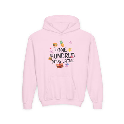 One Hundred Days Later Youth Hoodie, Fun Sweater for Kids, Cozy Gift for Birthdays, Celebrations, and Comfy Days
