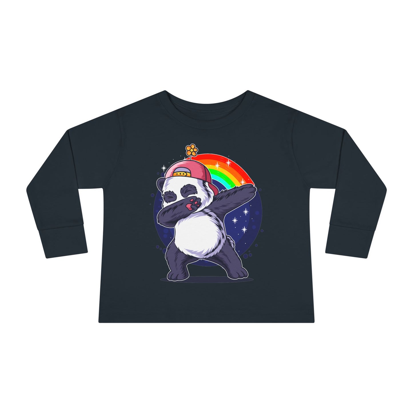 Adorable Panda Long Sleeve Tee for Toddlers - Cute, Funny, Stylish, Comfortable, Perfect for Playtime or Gifts Black