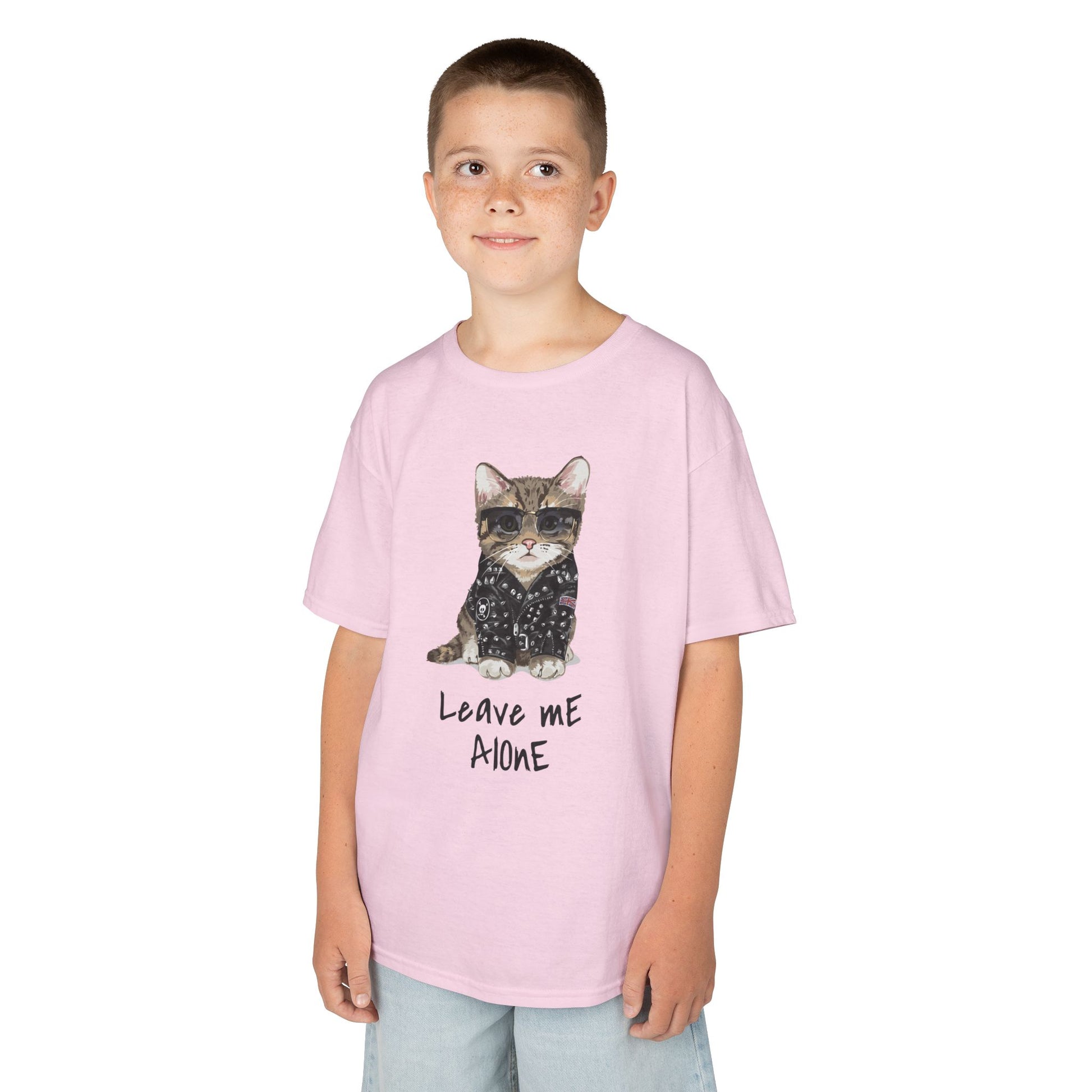 Cat Lover Kids Tee - "Leave Me Alone" Shirt, Funny Kids Apparel, Gift for Cat Lovers, Cute Cat Shirt for Kids, Animal Lover T-Shirt