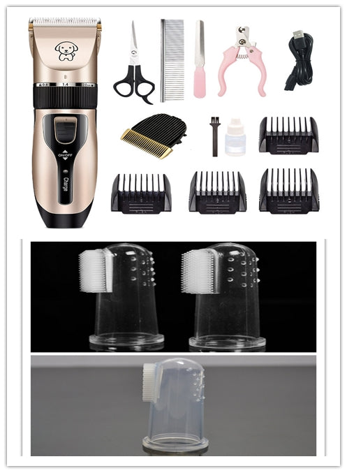 Professional Low Noise Pet Hair Clipper Easy Grooming For Dogs & Cats Style D white 3pcs