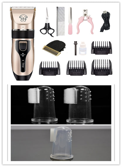 Professional Low Noise Pet Hair Clipper Easy Grooming For Dogs & Cats Style D white 3pcs
