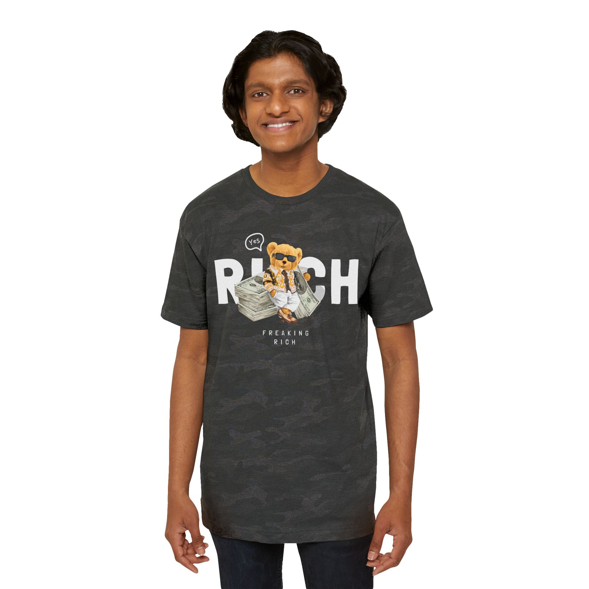 Wildly Rich - Men's Fine Jersey Tee, Unique Graphic T-Shirt for Men, Cool Animal Print Tee, Fashionable Casual Wear, Gift for Him