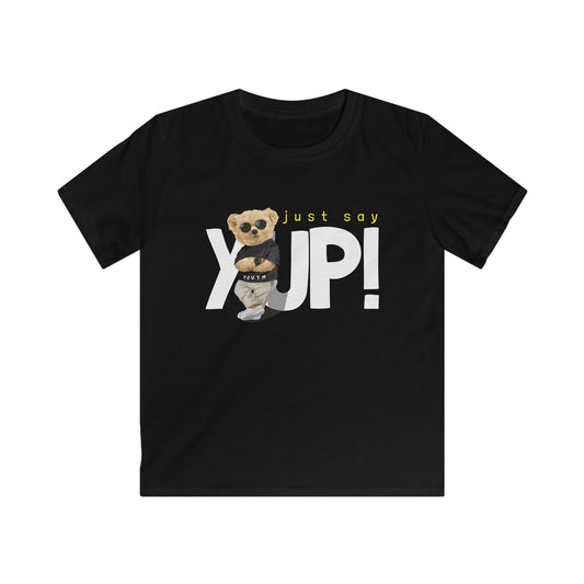 Kids Graphic Tee - Just Say YUP! Fun & Playful T-Shirt, Perfect for Birthdays, Parties, Everyday Wear, Gift for Kids Black