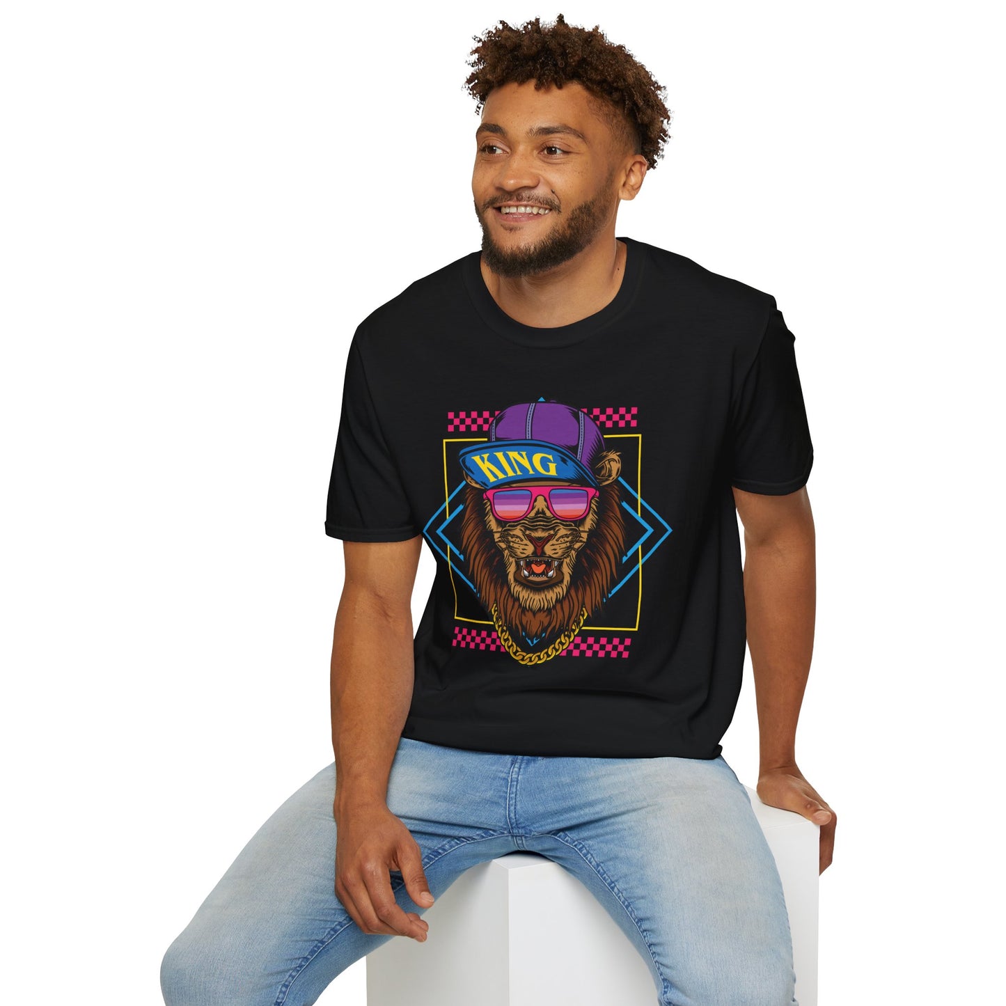 King Lion Graphic T-Shirt, Unisex Tee, Casual Wear, Gift for Animal Lovers, Streetwear, Festival Fashion