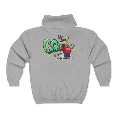 Cool Graffiti Art Zip-Up Hoodie for Trendy Adults, Streetwear, Urban Fashion, Gift for Him or Her, Casual Wear, Graphic Hooded Sweatshirt