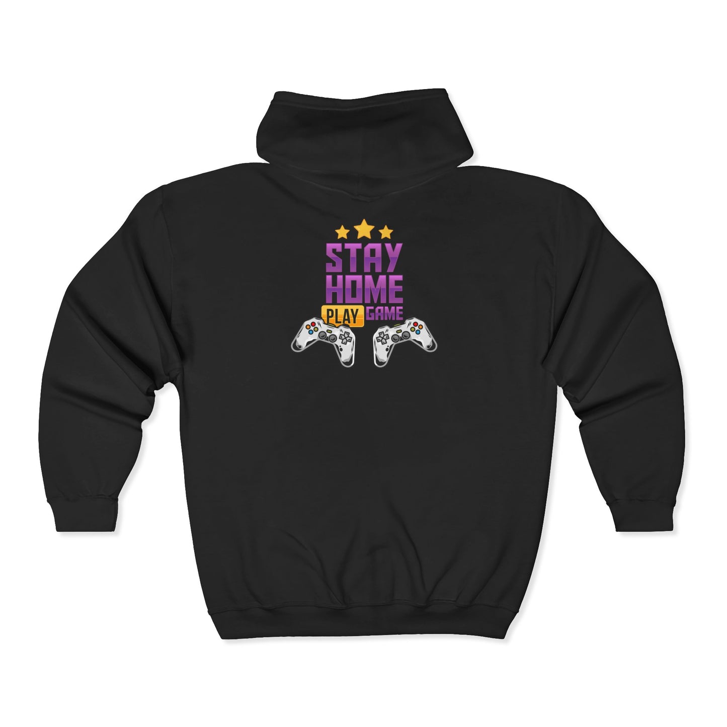 Gaming Zip-Up Hoodie, Stay Home Play Sweatshirt, Cozy Gamer Gift, Video Game Lover Apparel, Perfect for Gaming Nights, Comfortable