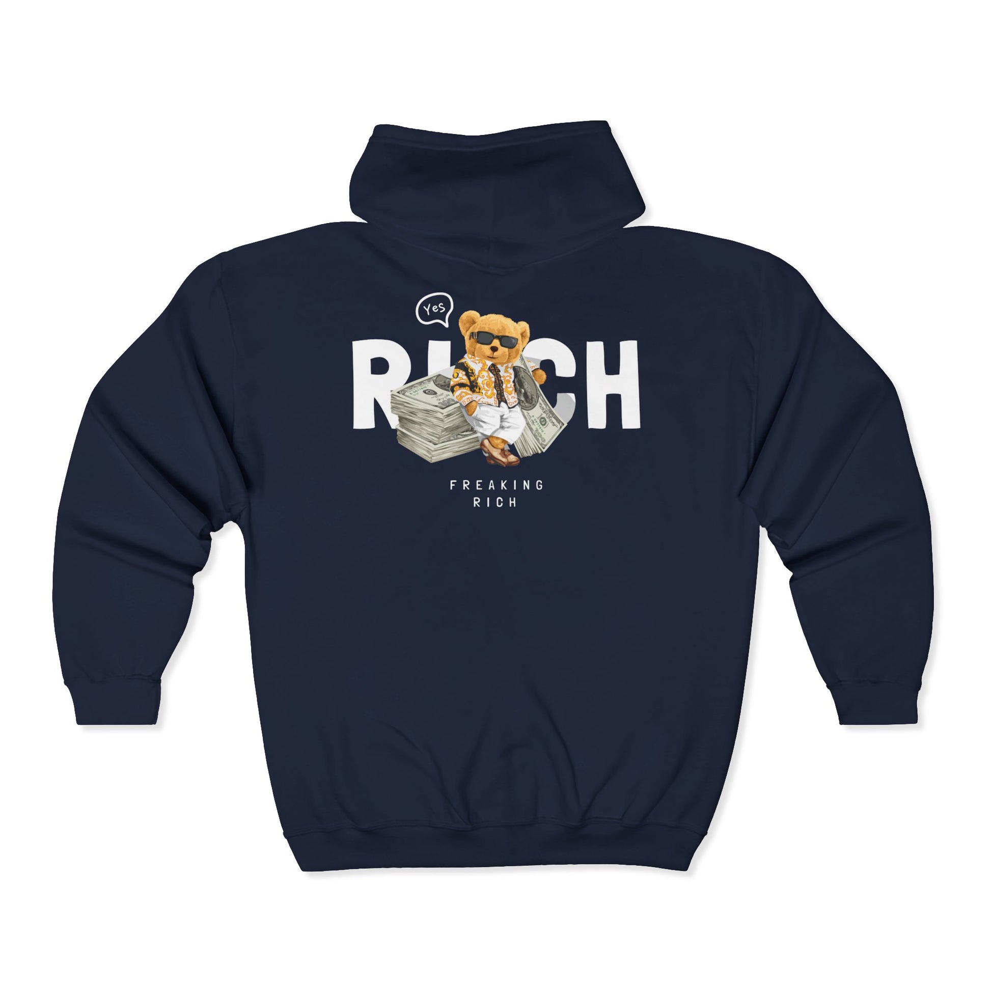 Funny Wealth Hoodie, Comfy Zip Sweatshirt for Cat Lovers, Gift for Pet Owners, Birthday or Holiday Apparel, Unique Animal Sweatshirt