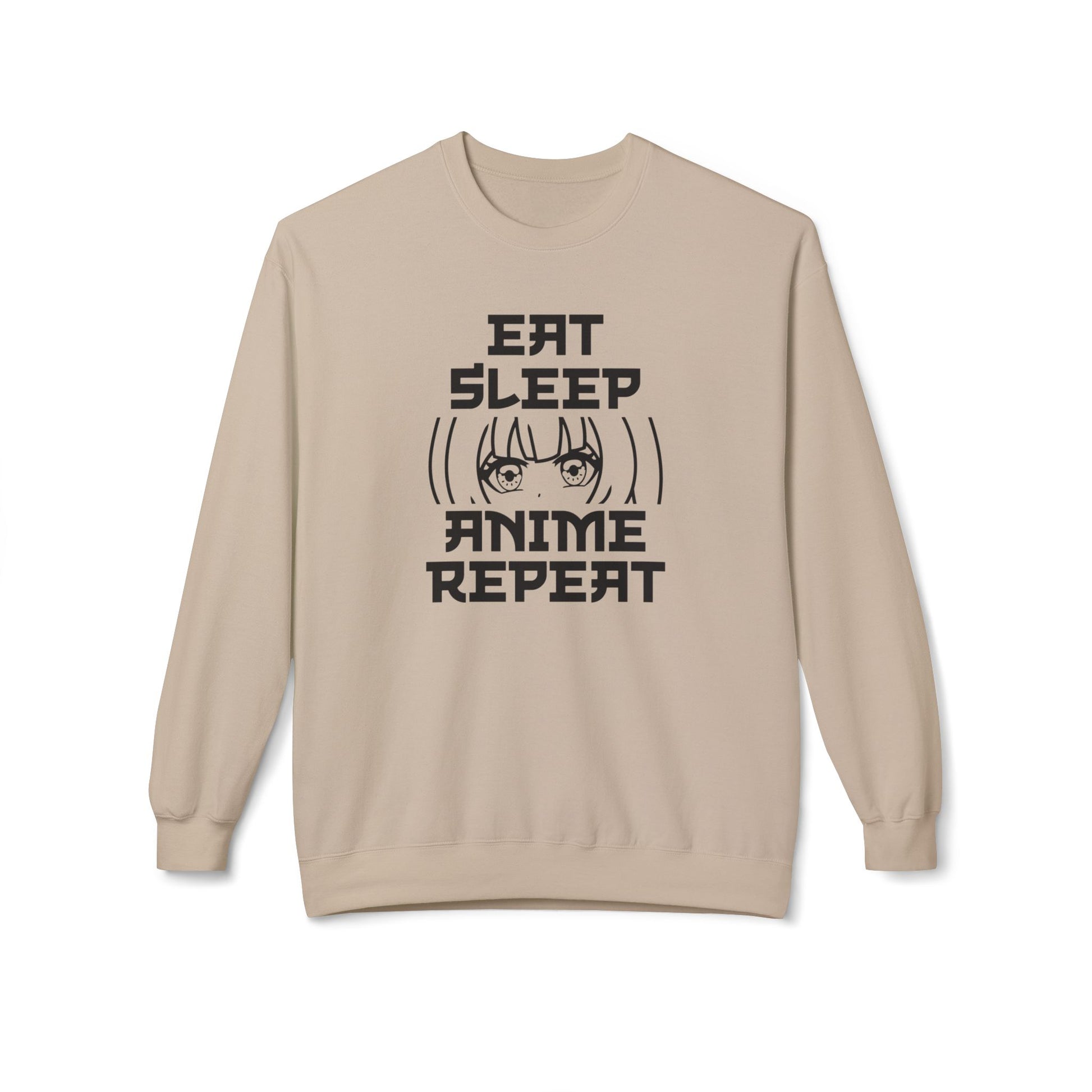 Anime Fan Crewneck Sweatshirt, Cozy Fleece, Gift for Anime Lovers, Casual Wear, Funny Sweatshirt Sand