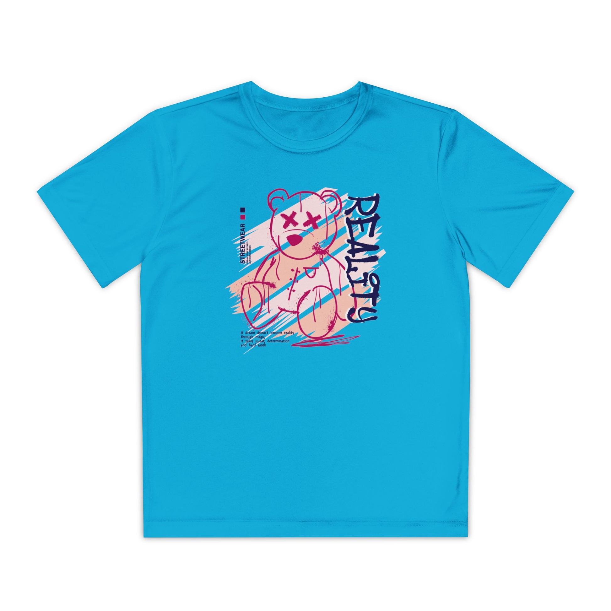 Youth Graphic Tee, Reality Bear Design, Casual Wear, Birthday Gift, Trendy Kids Clothing, Unique Gift for Teens Atomic Blue