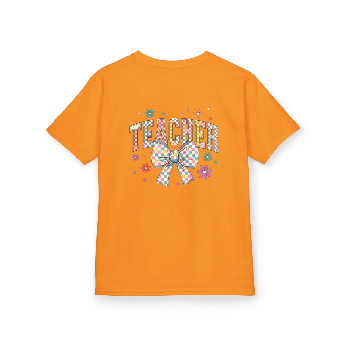 Teacher Kids Tee with Colorful Bow Design, Perfect for Back to School, Teacher Appreciation, Birthday Gift, Fun Classroom Wear