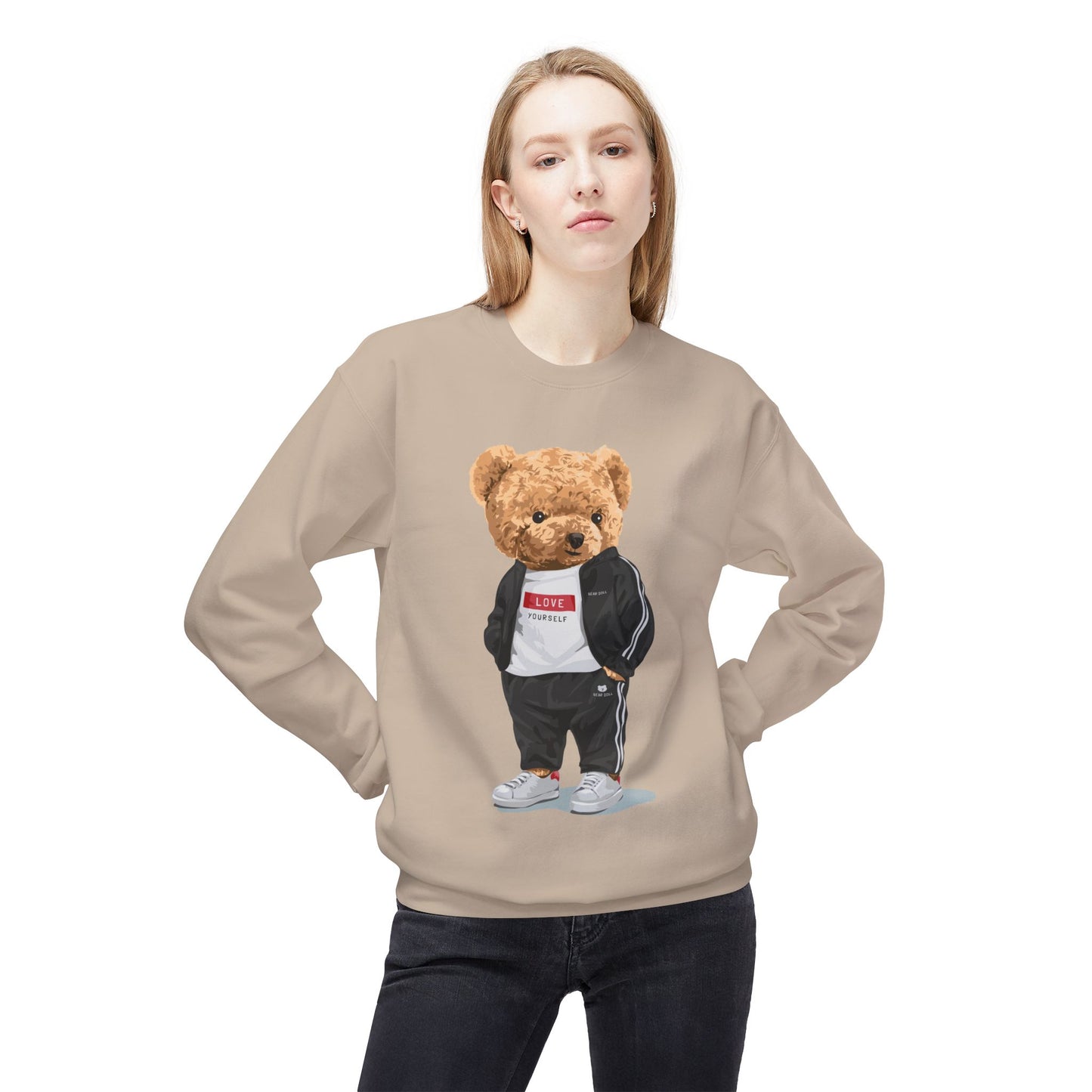Teddy Bear Sweatshirt - Perfect for Teens, Gifts, Casual Wear, Winter Essentials, Cute Graphic Apparel