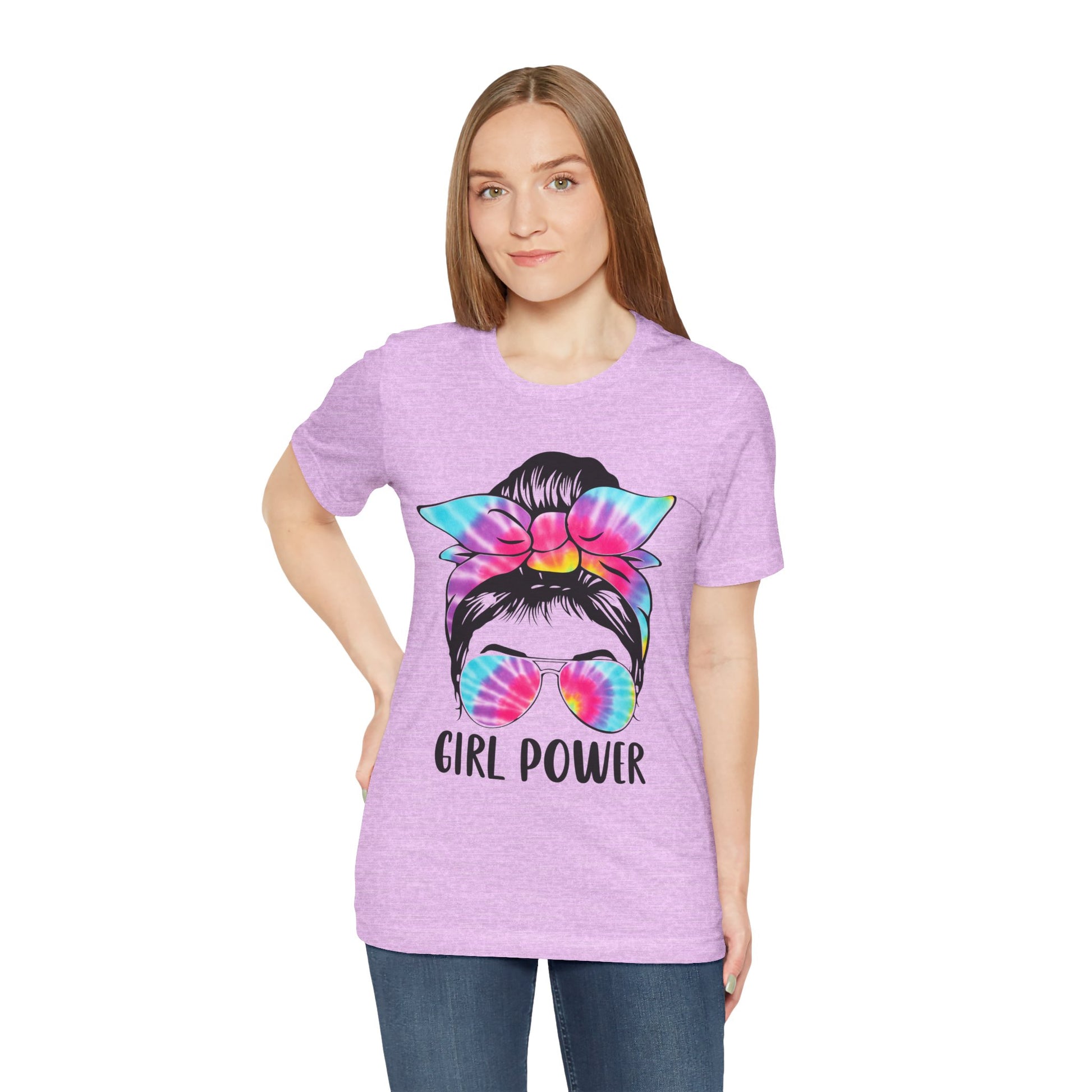 Girl Power Tie-Dye Tee, Unisex Short Sleeve Shirt, Feminist Apparel, Gift for Her, Casual Everyday Wear, Birthday Present
