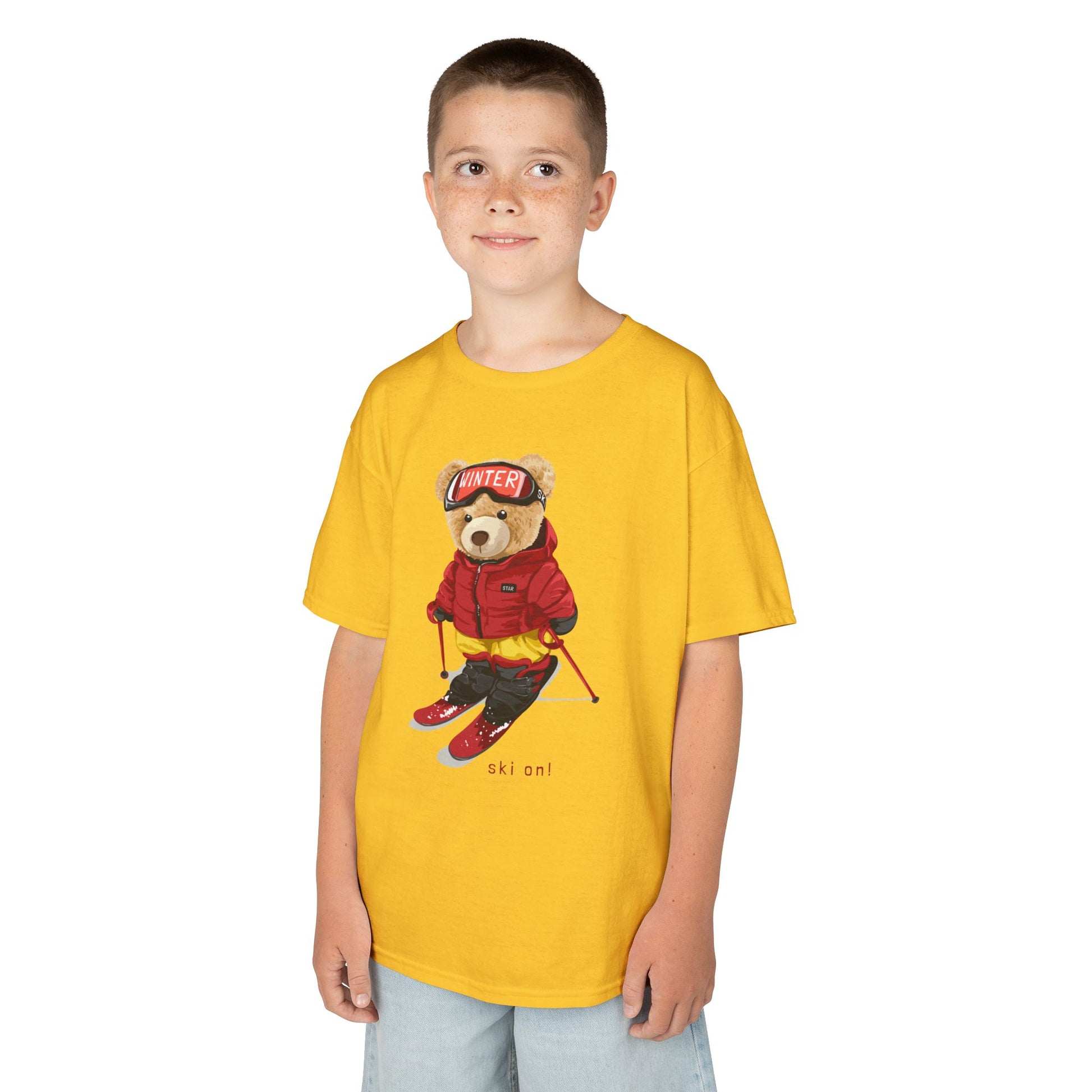 Kids Graphic Tee with Cool Bear Design, Fun Casual Wear for Boys and Girls, Perfect for Birthday Gifts, Playdates, and Everyday Comfort
