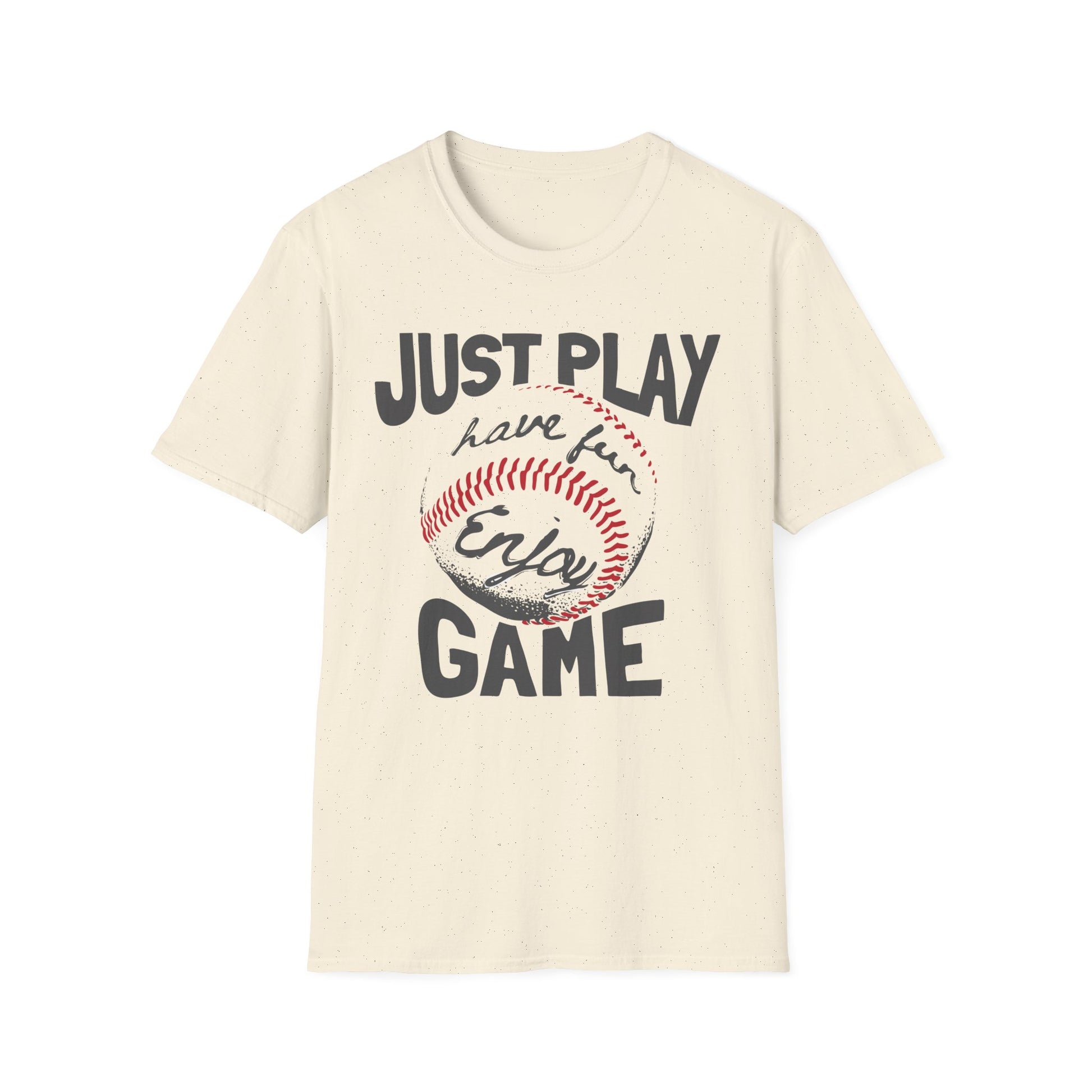 Just Play Game Unisex Softstyle T-Shirt | Fun Gift for Baseball Lovers | Casual Wear, Sports Shirt, Game Day Tee, Gift for Him/Her