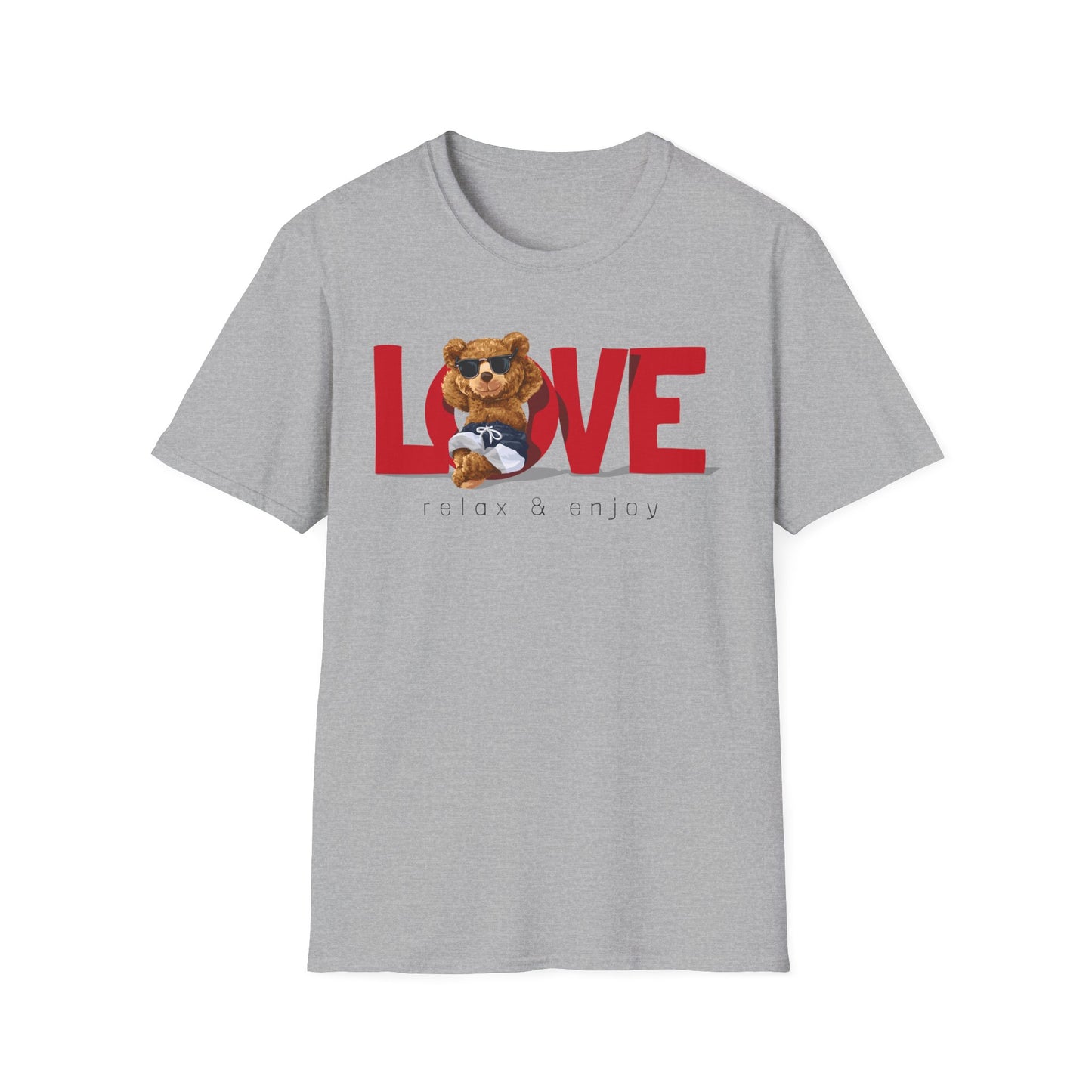 Love Bear Unisex Softstyle T-Shirt | Cute Casual Tee, Gift for Him/Her, Valentine’s Day, Birthday, Everyday Wear