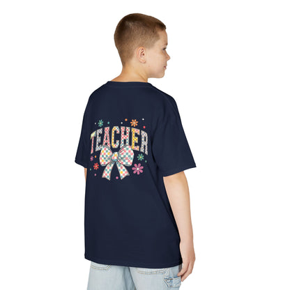 Teacher Kids Tee with Colorful Bow Design, Perfect for Back to School, Teacher Appreciation, Birthday Gift, Fun Classroom Wear
