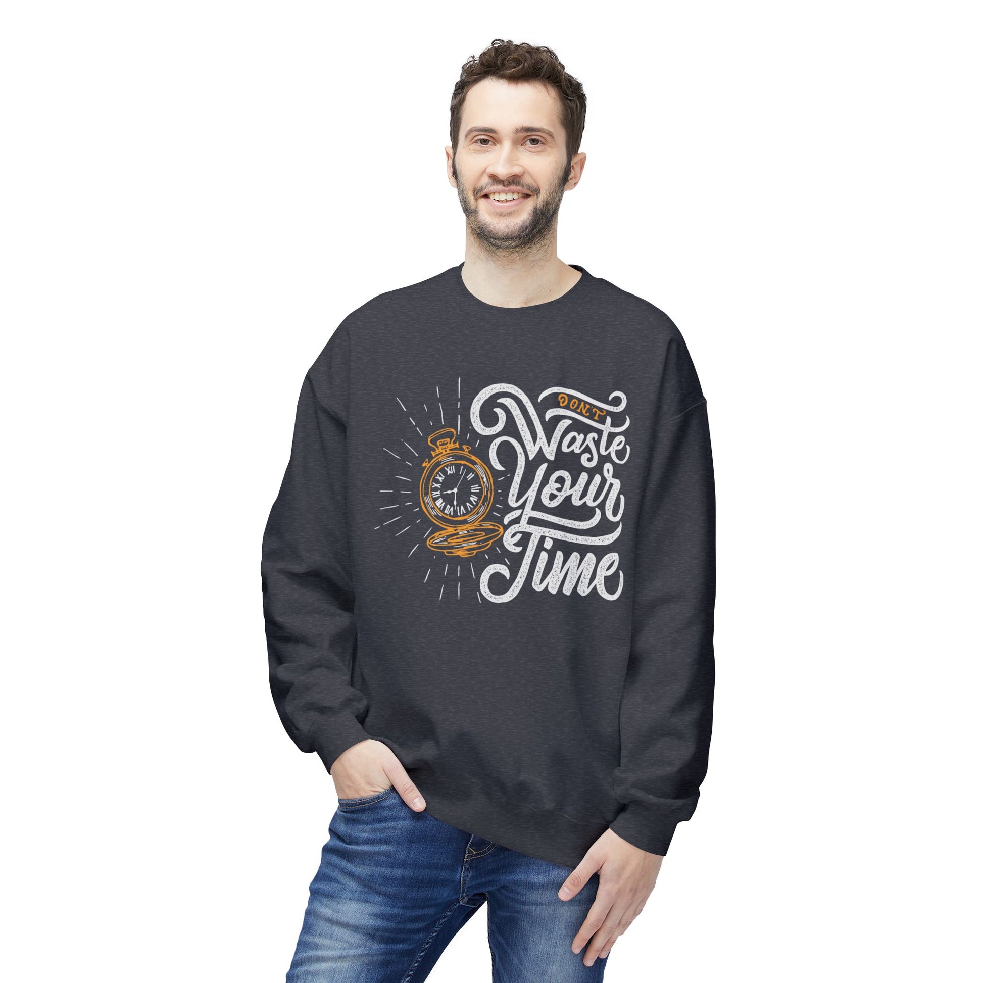 Time Reminder Crewneck Sweatshirt | Cozy Gift for Friends, Casual Wear, Motivation, Birthdays, Fun Philosophy Fashion