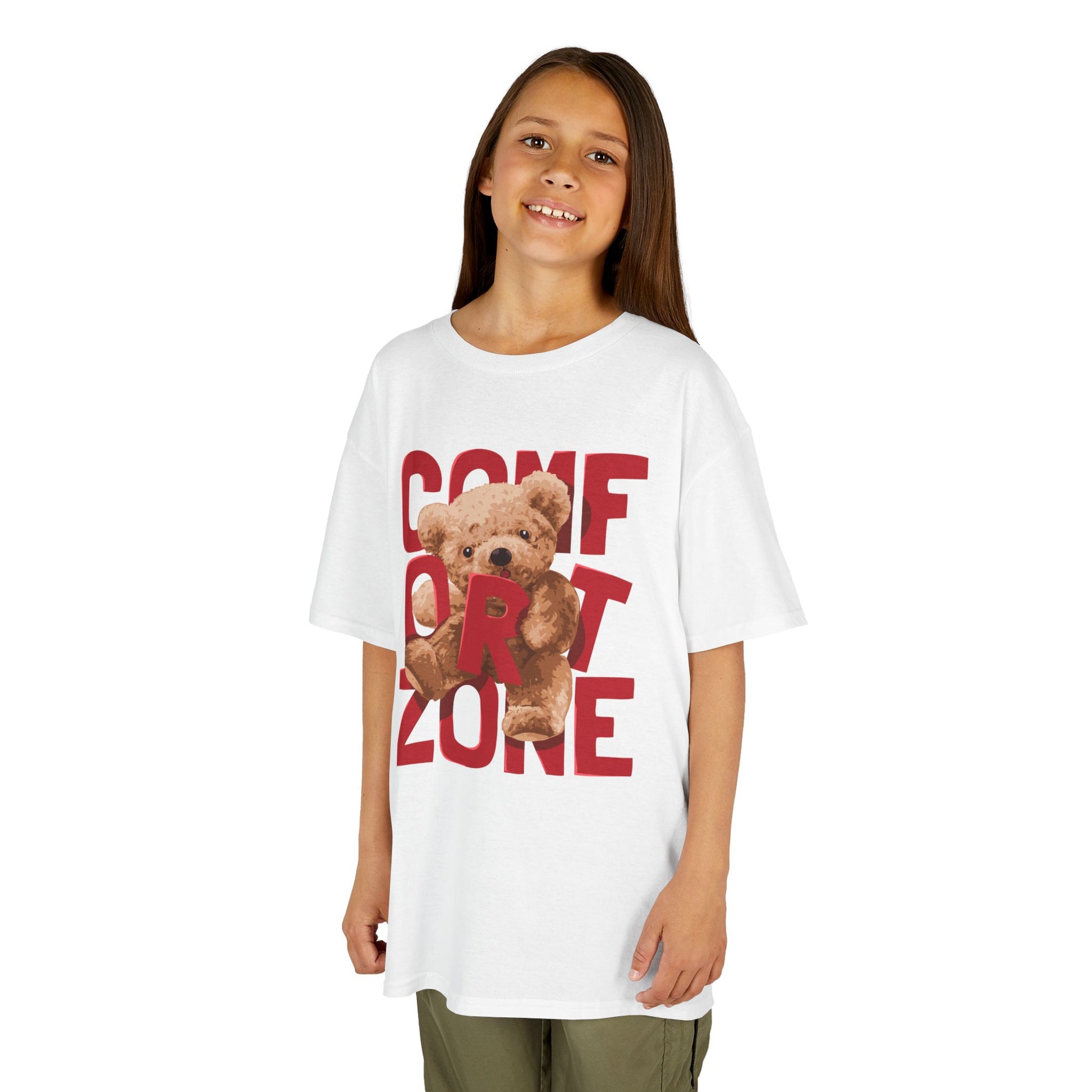 Comfort Zone Kids Tee, Cute Bear Shirt for Children, Gifts for Kids, Birthday Apparel, Fun and Cozy Clothing