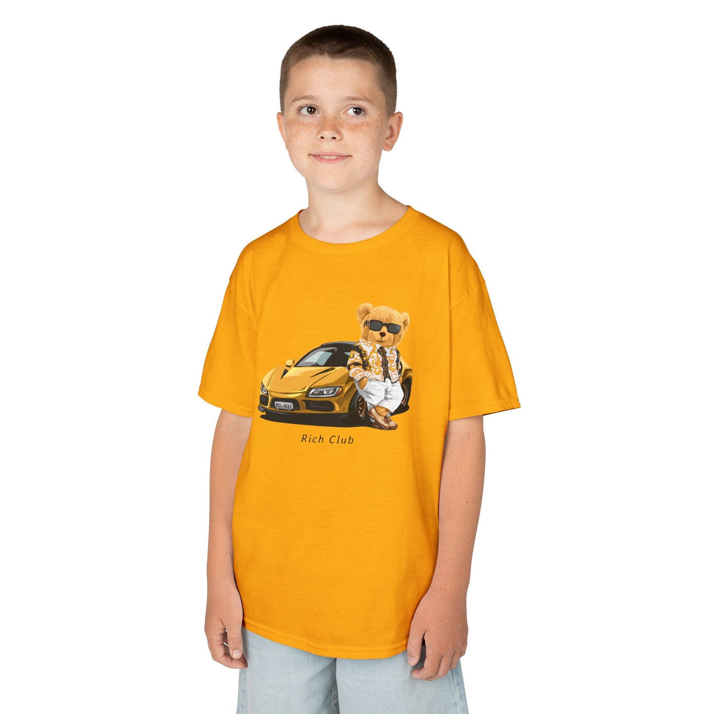 Cool Cartoon Bear Kids Tee, Fun Gift for Birthdays, Car Lovers T-Shirt, Playful Kid's Clothing, Perfect for Casual Days, Summer Fun