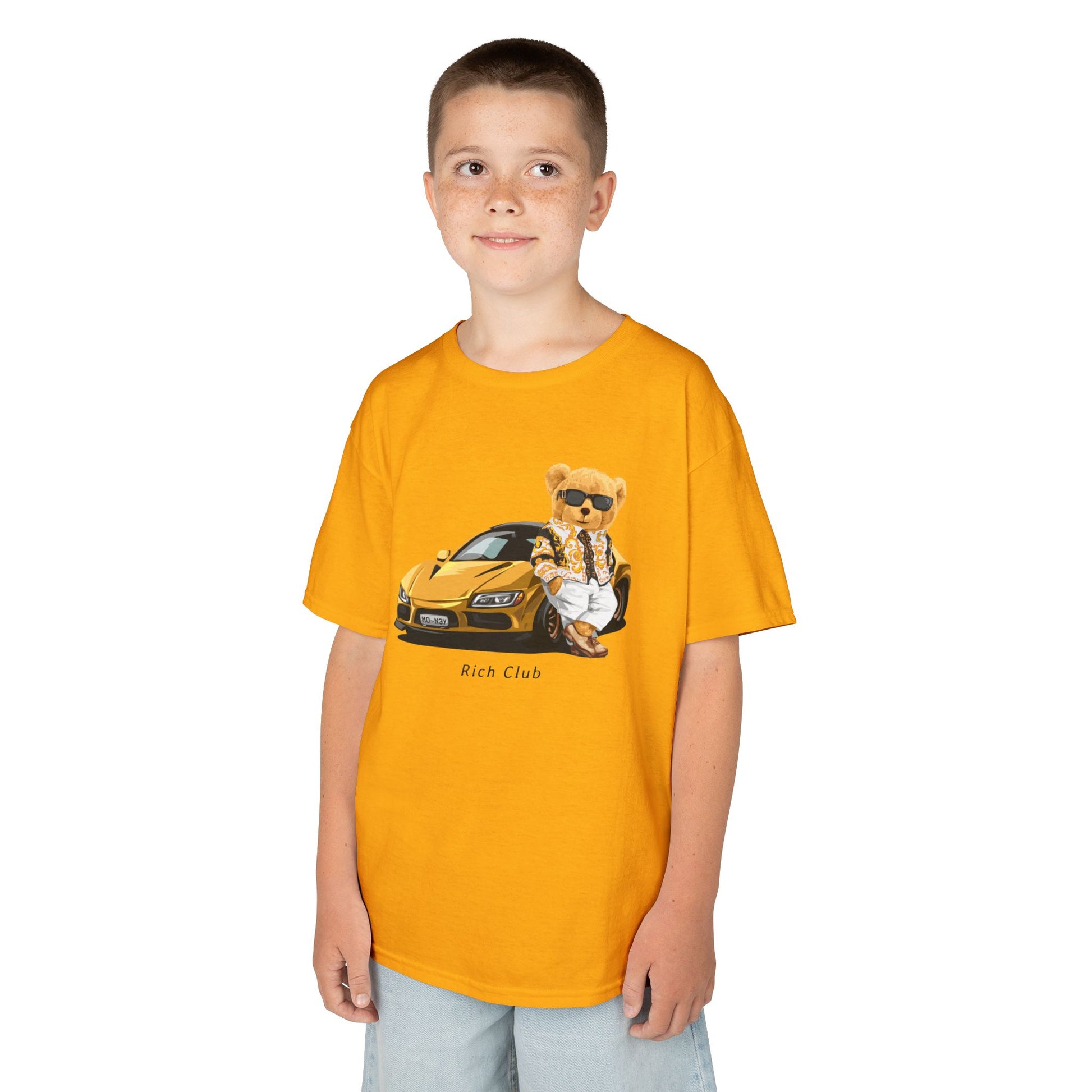 Cool Cartoon Bear Kids Tee, Fun Gift for Birthdays, Car Lovers T-Shirt, Playful Kid's Clothing, Perfect for Casual Days, Summer Fun